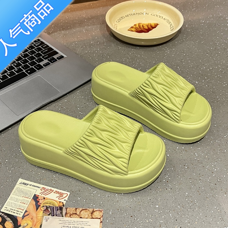 SUNTEK厚底拖鞋女外穿夏季百搭增高凉拖鞋法式高级感通勤防滑一字拖高跟