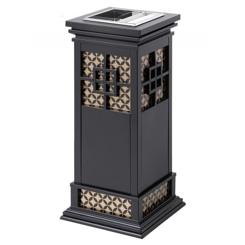 中式垃圾桶创意仿古烟灰桶酒店大堂电梯口立式带烟灰缸果皮箱图片