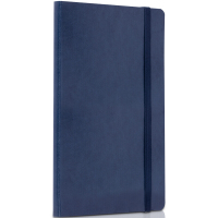 得力(deli)25K96张经典绑带皮面本办公用品 记事本日记本笔记本子文具 蓝色3347