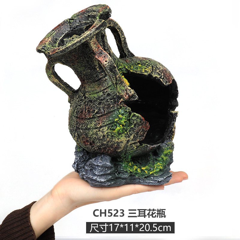 鱼缸造景装饰海绵宝宝公仔水族箱卡通树脂小摆件鱼虾躲避屋