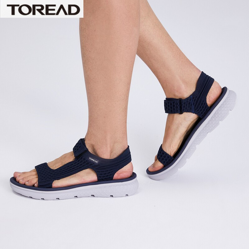 探路者沙滩鞋男超轻软底弹力涉水运动凉鞋2020春夏季新款户外男式软弹脚床出游海边舒适耐磨沙滩鞋