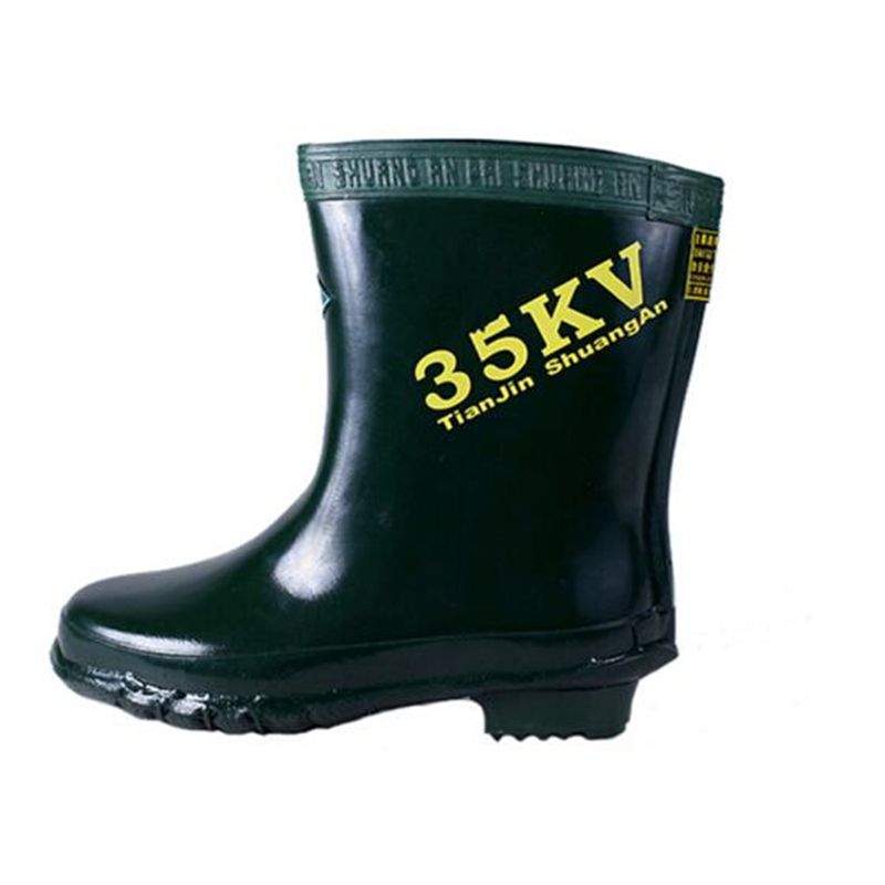 双安 35kv绝缘靴 电工防触电橡胶雨靴 高压中筒电工鞋(36-45码可选)