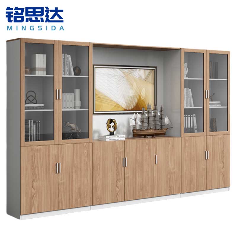 铭思达书柜七门个高清大图