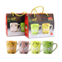 花香情侣杯 陶瓷马克杯 36套/箱起购