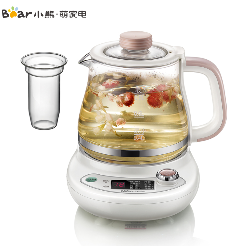 小熊（Bear）养生壶 YSH-A08G1 0.8升加厚高硼硅玻璃 分离式燕窝花茶果茶甜品药膳 办公室保温多功能烧水壶