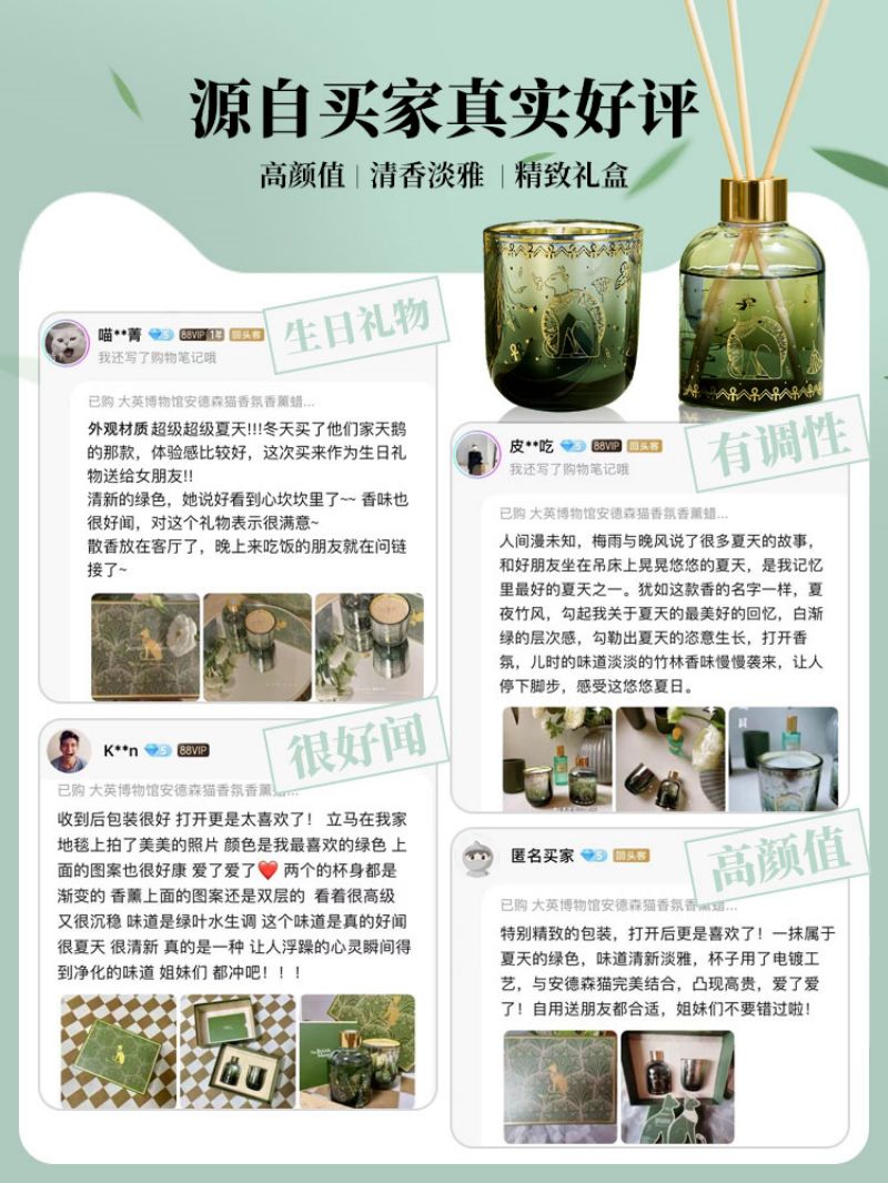 大英博物馆盖亚安德森猫系列24节气香氛夏至香薰蜡烛礼盒高清大图