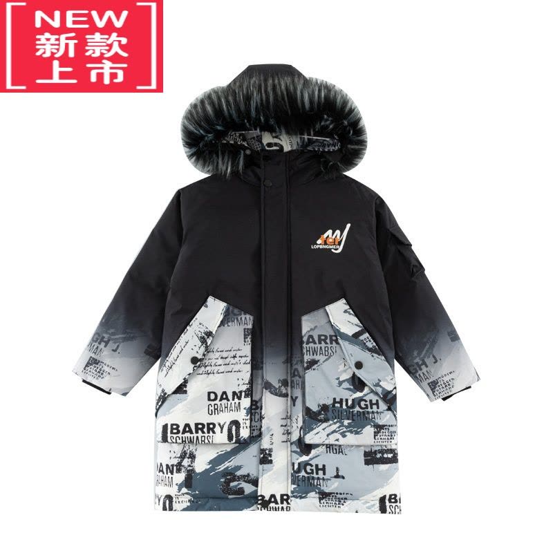 可莉允冬装男童棉衣外套2022新款中大童痞帅加厚保暖儿童冬季长款棉服潮图片