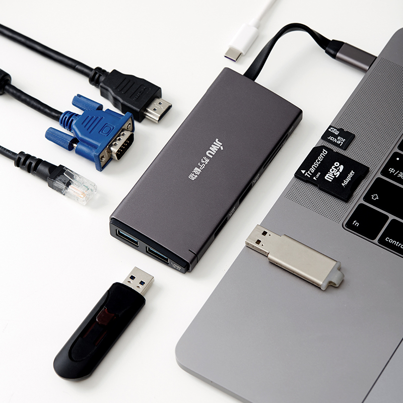 苏宁极物 type-c10合1扩展坞USB*4/HDMI/VGA转换器PD充电支持4K投屏 笔记本扩展坞 外置显卡