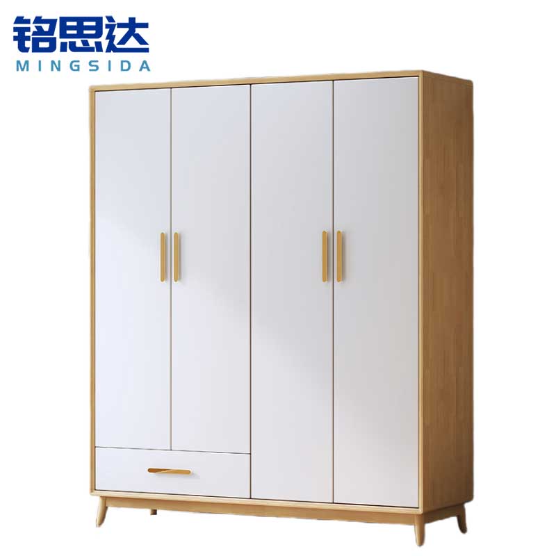 铭思达实木衣柜四门一抽个高清大图