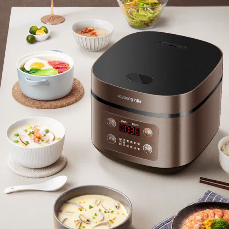 九阳(Joyoung)电饭煲5L家用大容量柴火饭电饭锅智能多功能煮饭锅 JYF-50FS69 摩卡棕 ||高清大图