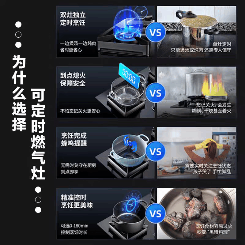 名气可定时燃气灶家用嵌入式5.2KW大火力猛火灶具A6520B图片