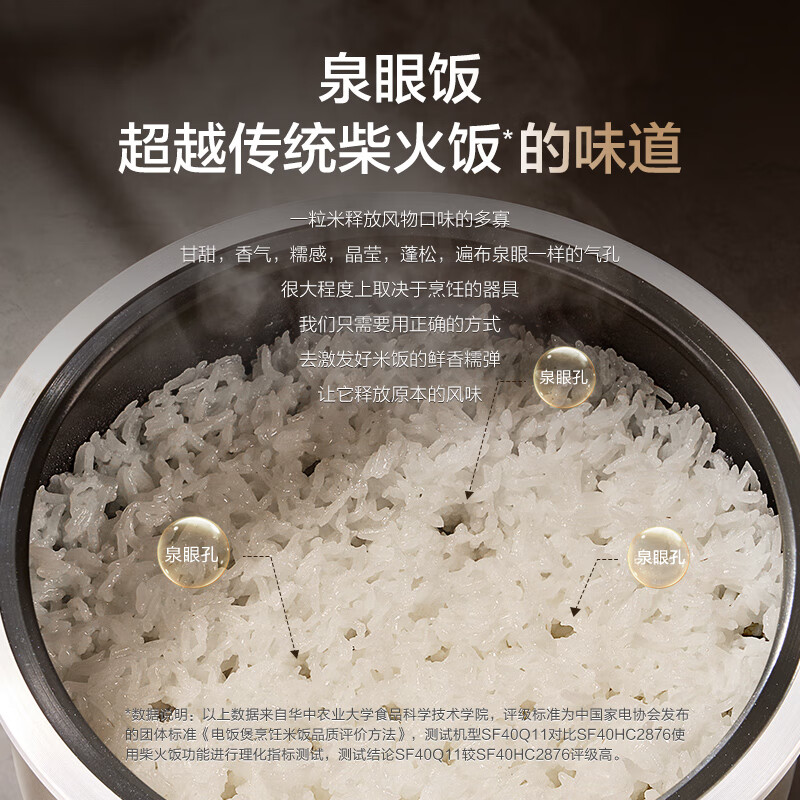 苏泊尔SUPOR IH电磁加热方形电饭煲 4L大容量金属色微电脑控制不粘内胆带预约功能液晶显示高清大图
