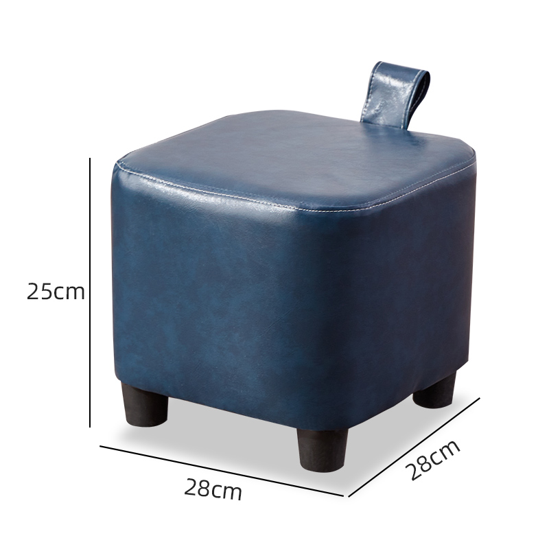 三金鑫轻奢换鞋凳玄关小凳子家用创意手提小板凳可爱矮凳客厅网红方脚凳可叠放 宝黛蓝中号