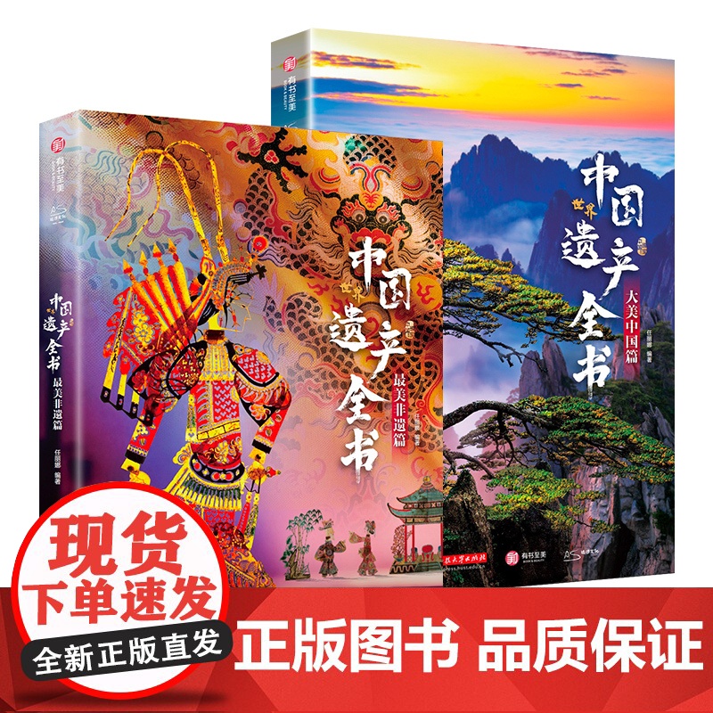 中国世界遗产全书 两册大美中国+最美非遗篇 人文自然景观遗产全收录中华传统文化图文非遗博览成人学生儿童科普书籍 非遗里的高清大图
