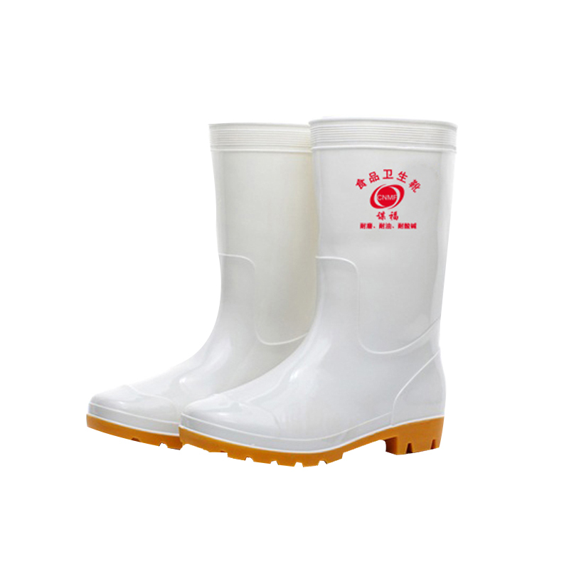 谋福 186 白色食品卫生靴 耐油耐酸碱劳保防护雨鞋水鞋 三防雨靴(中筒食品靴 )