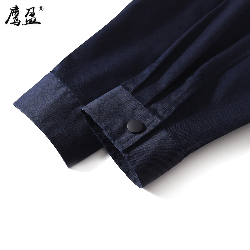 鹰盈 蓝色工作服 各码 一套高清大图