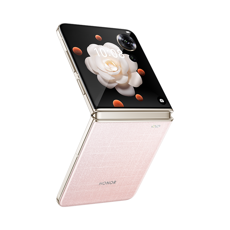 荣耀Magic V Flip 12GB+512GB 香槟粉 5G智能手机 折叠屏手机 4.0英寸大外屏+6.8英寸内屏 单反级写真相机 青海湖电池 5G AI 拍照