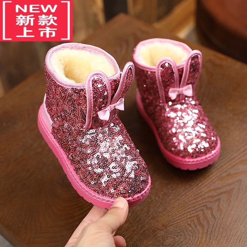 可莉允新款冬季儿童雪地靴一体女童雪地棉加厚防水男童棉靴宝宝冬鞋图片