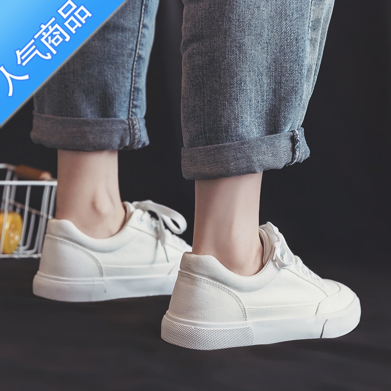 SUNTEK适合配裙子的鞋子女ins潮百搭小众小黑鞋街拍潮鞋chic黑色帆布鞋高清大图