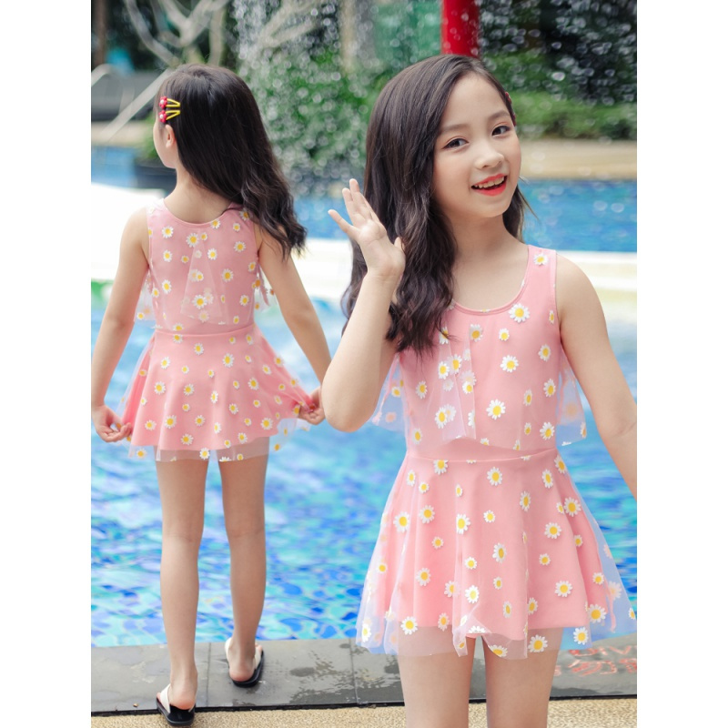 儿童泳衣女夏2021新款小中大童公主宝宝女孩连体分体防晒游泳装