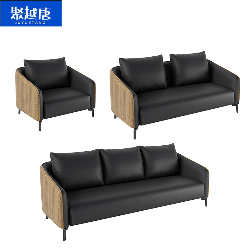 聚越唐现代简约三人位转角沙发大户型客厅多功能可调节头枕设计高性价比皮质沙发高清大图