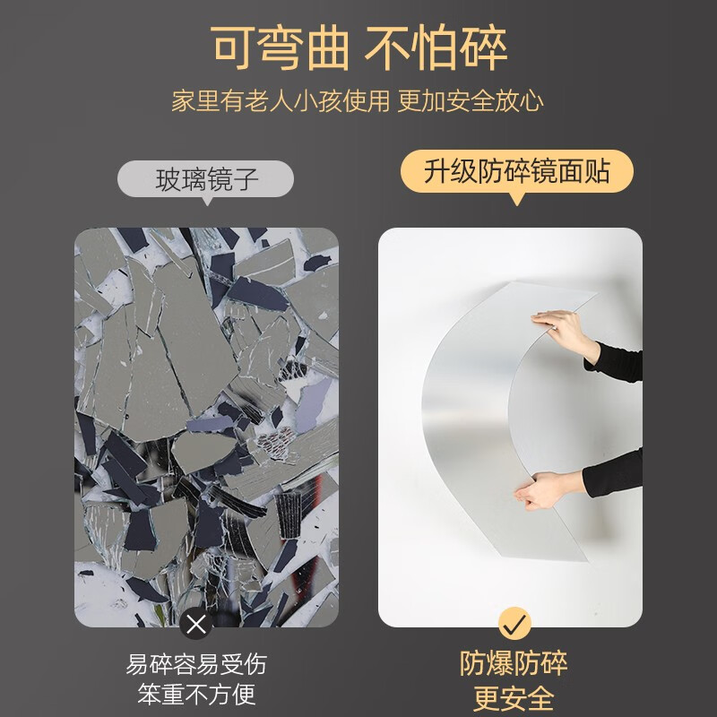 WENYI 40*90cm圆角[成像清晰] 镜面贴纸全身镜 (计价单位:个)高清大图