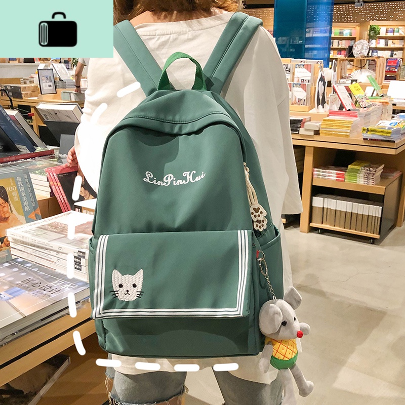初中生书包女韩版高中学生小清新可爱ins风少女百搭大学生双肩包NEWLAKE高清大图