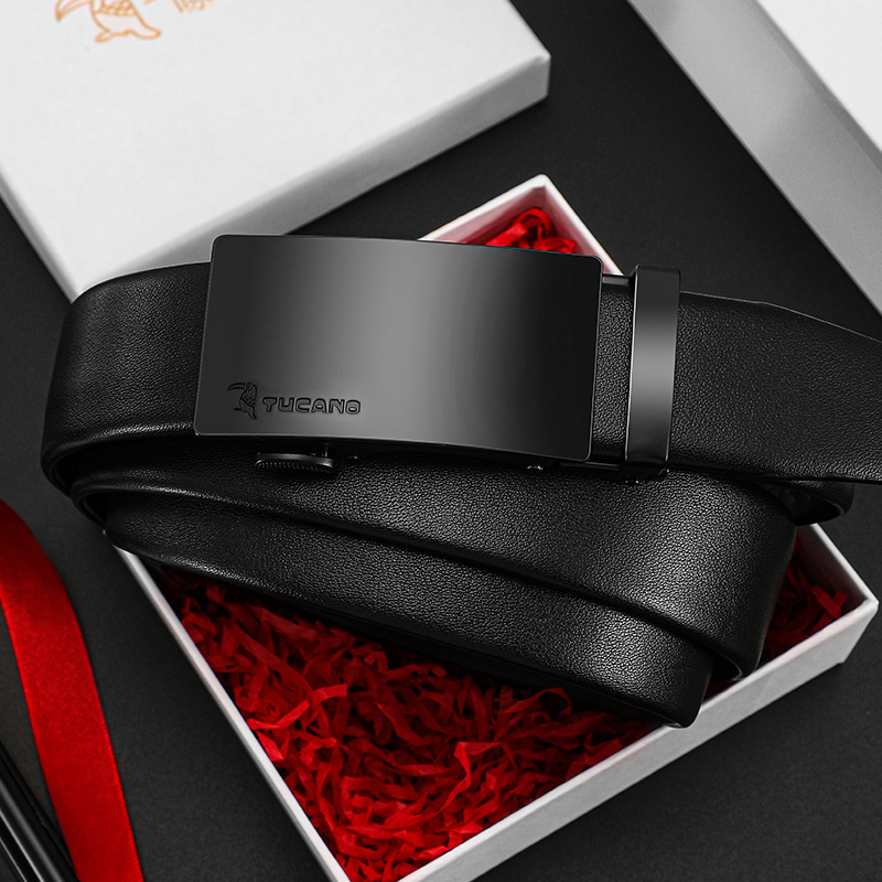 啄木鸟皮带男士真皮自动扣腰带韩版时尚休闲中青年商务纯牛皮版牛高清大图