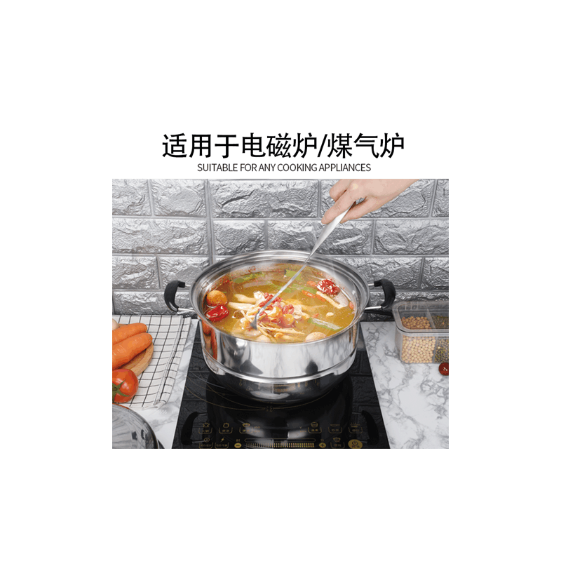 34cm加厚不锈钢蒸锅三层5双4层蒸笼汤锅大号蒸锅电磁炉煤气炉锅具图片