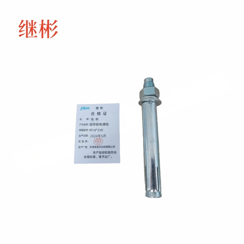 JIBIN/继彬 GB22795-表5 膨胀螺栓 碳钢 镀白锌 M14×250 个高清大图