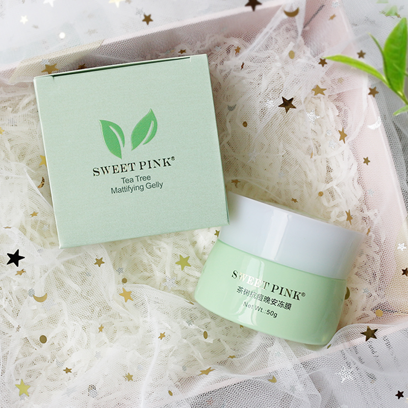 粉色安琪sweetpink 茶树抗痘晚安冻膜50G睡眠面膜;保湿;紧肤淡皱;补水;控油平衡;滋润营养高清大图