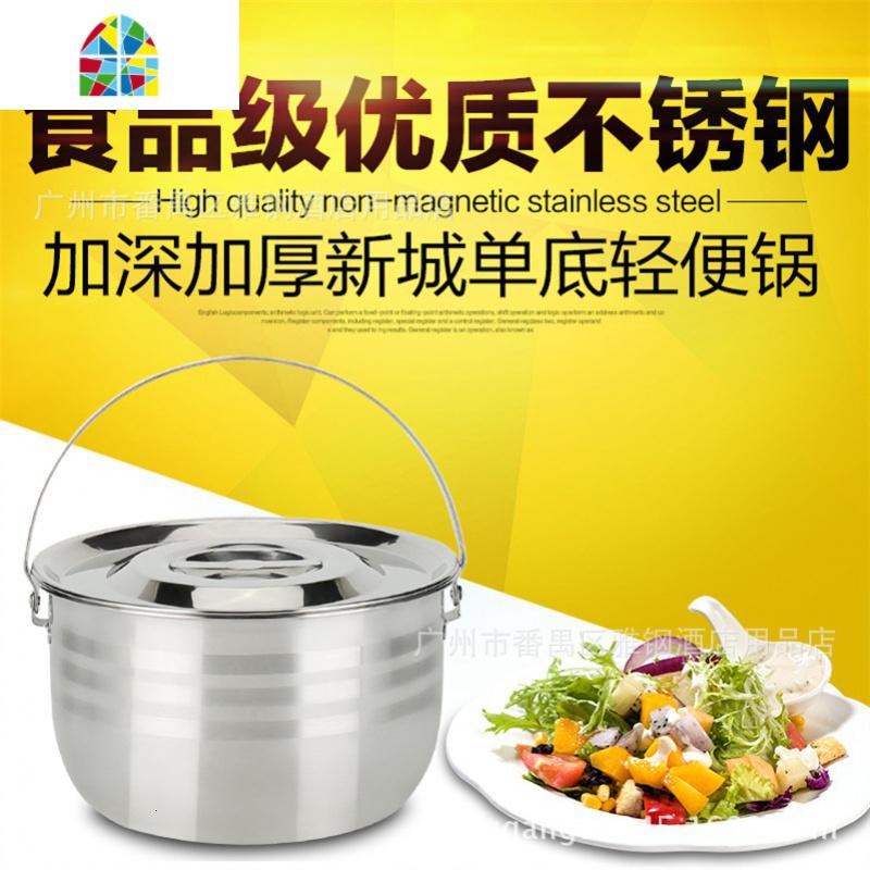 304不锈钢加厚汤锅轻便锅特厚带盖无磁手提调理锅电磁炉调料锅 FENGHOU 24CM加厚款[无手提]304砂光款高清大图