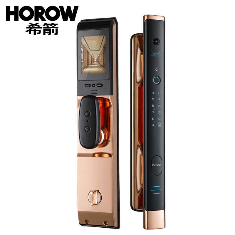 希箭 指纹锁密码锁家用防盗门酒店门锁电子锁全自动刷卡锁 R5全自动智能锁