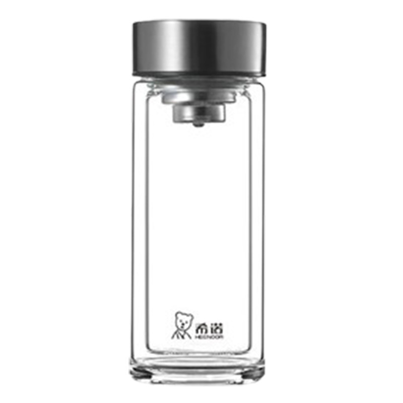 希诺玻璃杯180ml密封防漏户外便携双层本色XN-6590