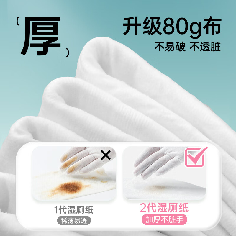 无染(wuro)湿巾湿厕纸 80抽*1包高清大图