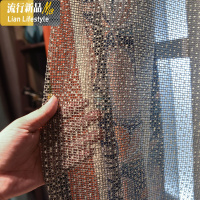 2020新款客厅窗帘成品大气现代简约轻奢橙色卧室美式拼接窗帘 三维工匠