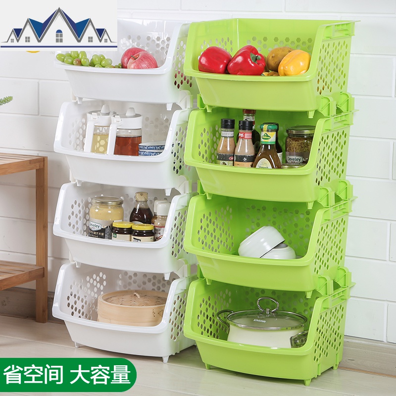 厨房蔬菜置物架落地收纳筐储物架果蔬菜篮架调料家用多层放菜架子 三维工匠高清大图