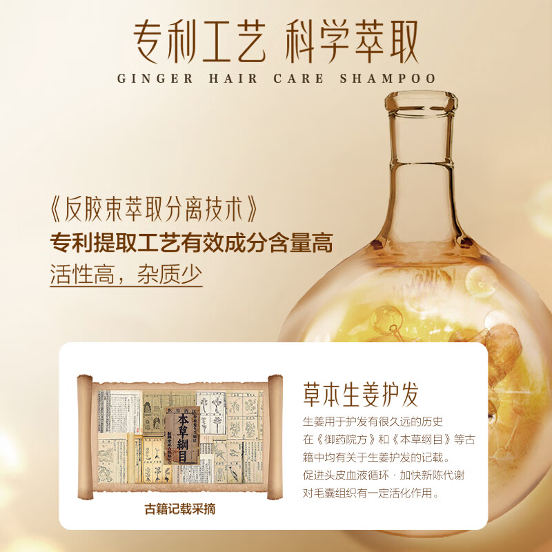 柏缇生姜护发洗发水蓬松洗头膏洗发露洗发液 500ml*1瓶 生姜洗发高清大图