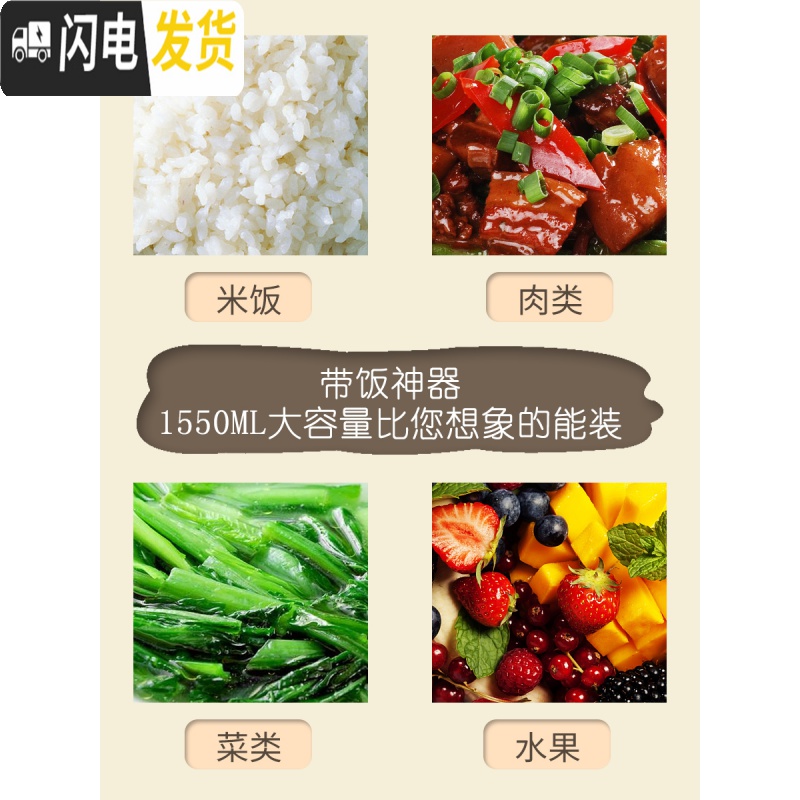 三维工匠上班族分隔型饭盒可微波炉加热双层保温大容量便当盒学生餐盒套装 深海蓝[赠不锈钢筷勺+早餐杯]高清大图