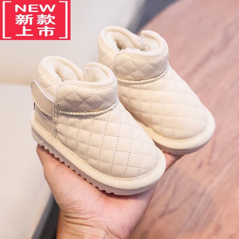 可莉允宝宝雪地靴加绒防水靴子小童冬季鞋子小棉鞋儿童防滑女童雪地棉q2图片