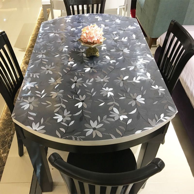 软玻璃pvc透明桌布防水防油防烫免洗长方形餐桌垫茶几垫|升级透明1.5 90*140椭圆形