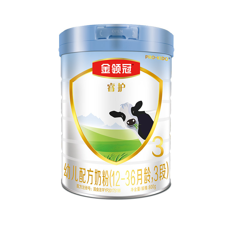 伊利(YILI)金领冠睿护幼儿方奶粉 3段(12-36个月适用) 800g罐装