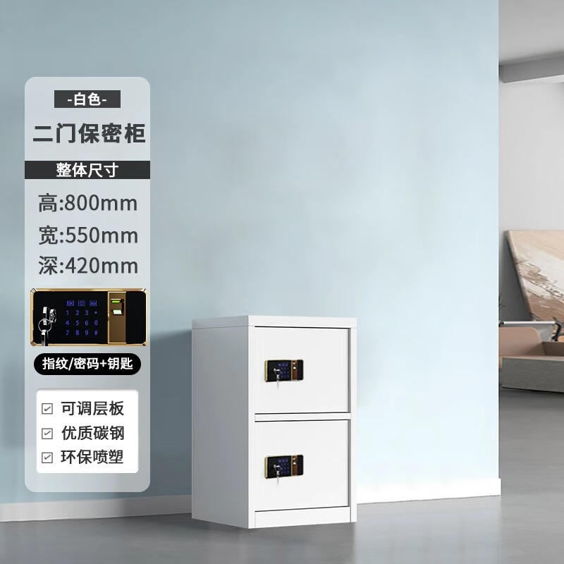 晋舰保密柜铁皮文件柜带锁储物柜资料办公室保险柜二门指纹锁高清大图