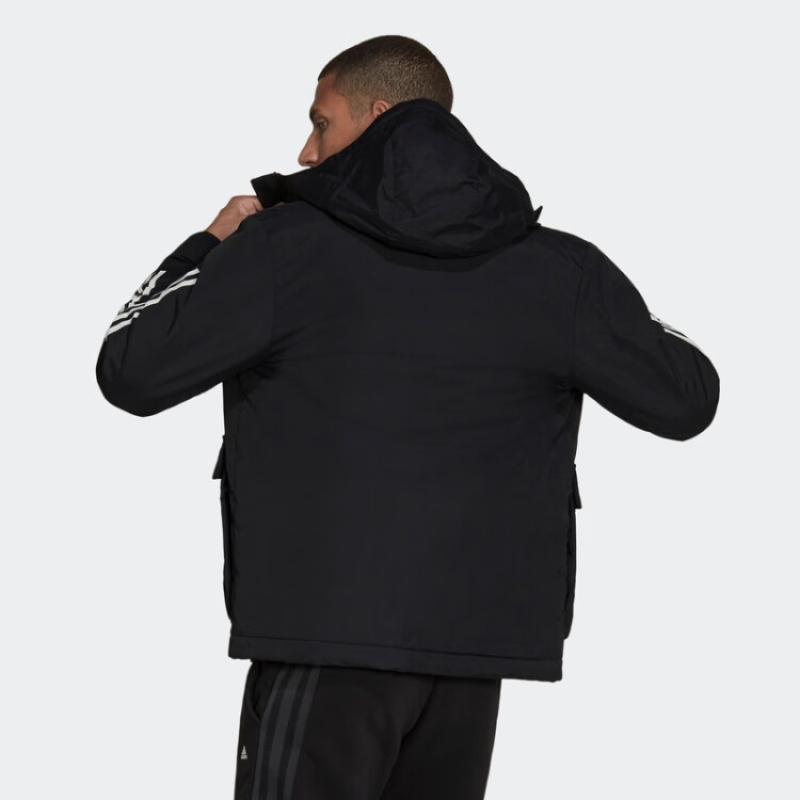 adidas阿迪达斯男装冬季户外保暖连帽棉服GT1688 黑色