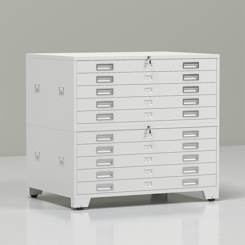 臻远 ZY-DTGA-5 工程图纸柜收纳柜 白色0号双节柜高清大图