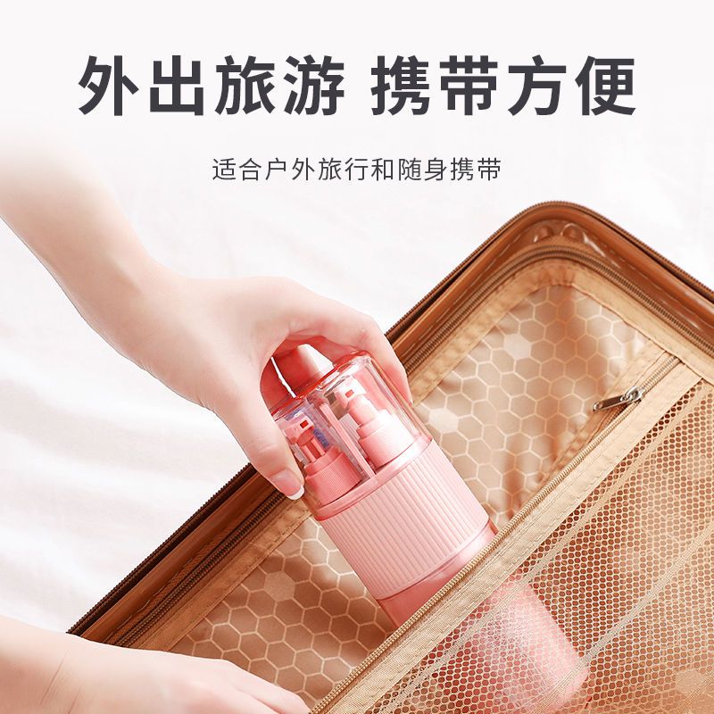 旅行洗漱杯套装便携牙刷杯分装瓶旅游洗漱包男女商务出差洗护用品 优雅灰(4件套)