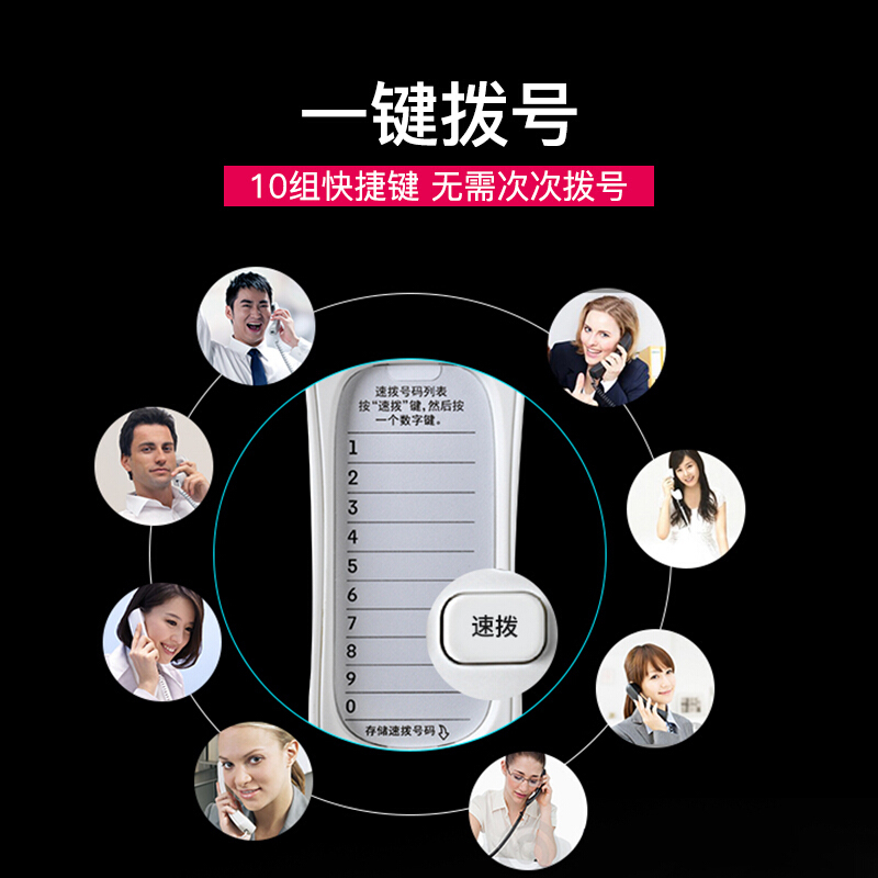 摩托罗拉(MOTOROLA)CT50电话机 酒店电话机座机 固定电话 办公家用 桌墙两用可壁挂 单向通话保留 白色