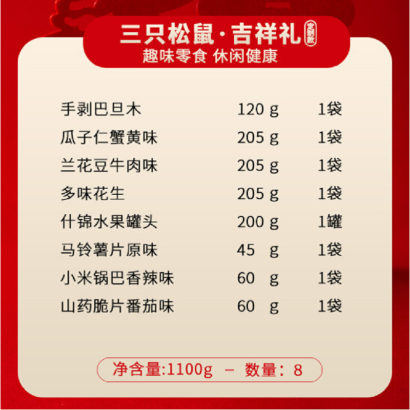 三只松鼠(threesquirrels) 坚果礼盒装吉祥礼