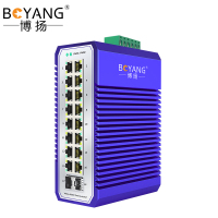 博扬 工业级交换机 2万兆光16千兆电 宽温宽压导轨式以太网SFP+光纤交换机 含电源不含模块 BY-ISUX2161