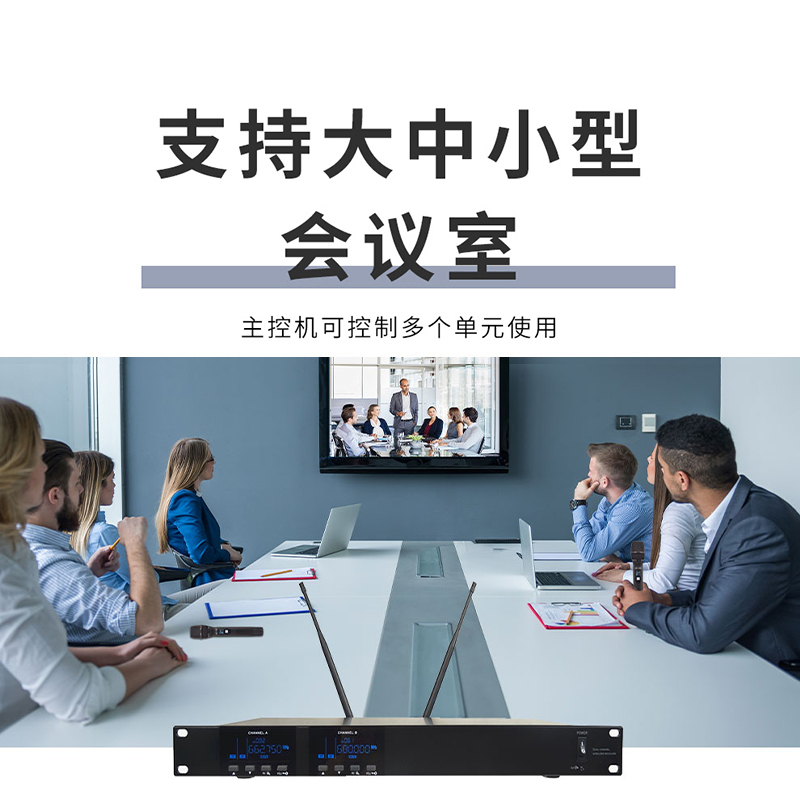 润普Runpu RP-WH9002S 会议室礼堂报告厅直播/演讲/智慧教育真分集专业无线一拖二手持式麦克风高清大图